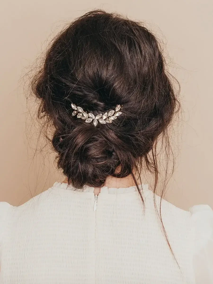 Model wearing a white dress