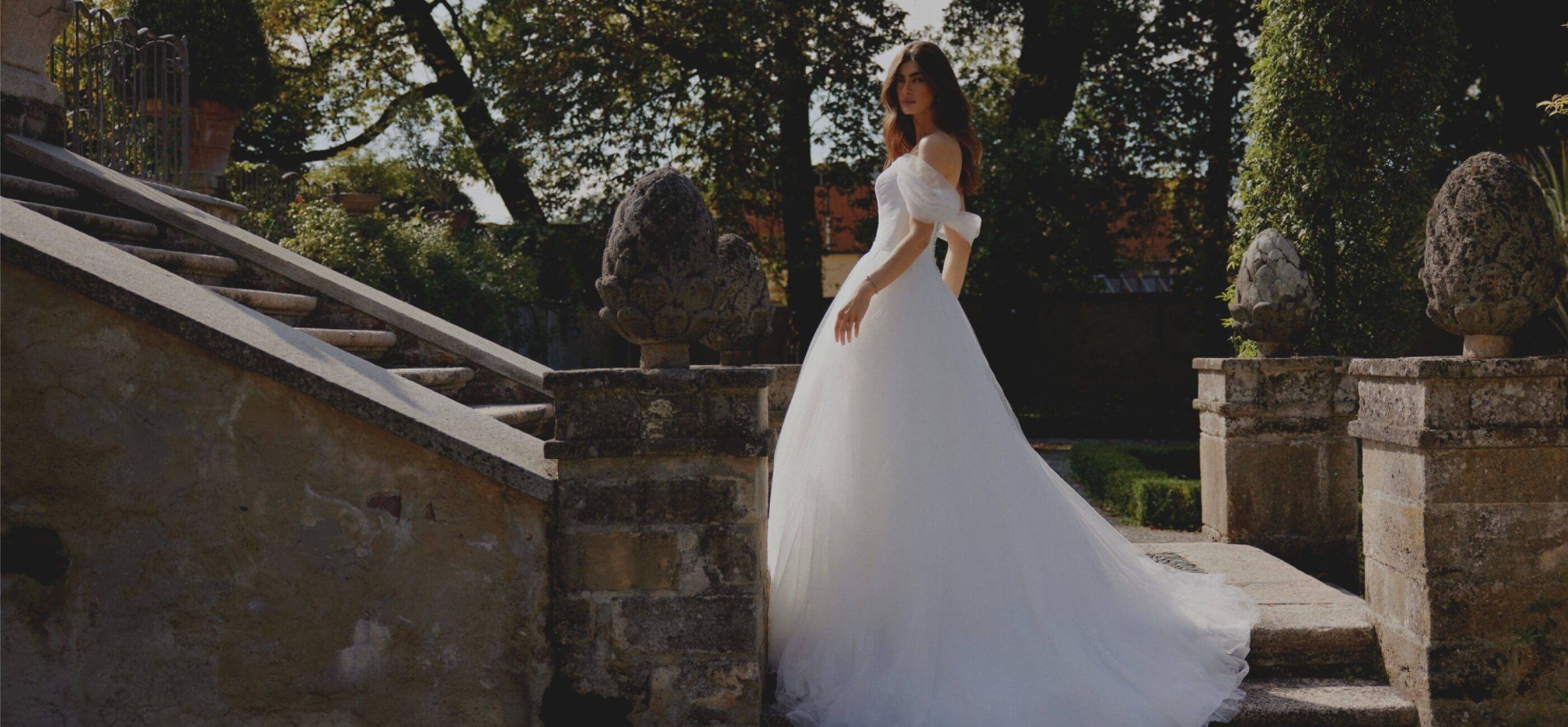 Model wearing a bridal dress